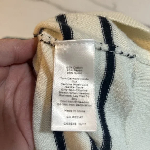 Talbots Pullover HELL-O Sweater Medium striped COTTON - Picture 5 of 7